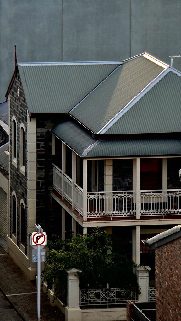 Terrace in a House Building by the Street